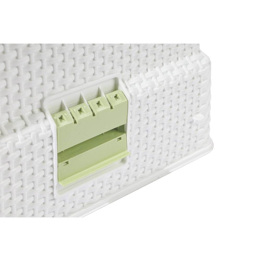 20118799 M-PETS ECO RATTAN KAPALI KEDİ TUVALETİ WHİTE/GREEN