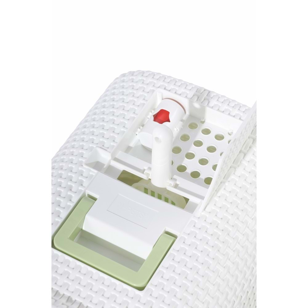 20118799 M-PETS ECO RATTAN KAPALI KEDİ TUVALETİ WHİTE/GREEN