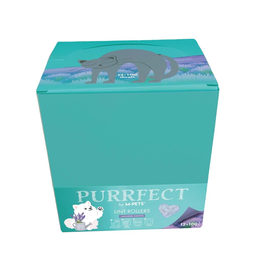 20124999 M-PETS PURRFECT TÜY TOPLAMA RULOSU 12X100 YAPRAK LAVANTALI DISPLAY