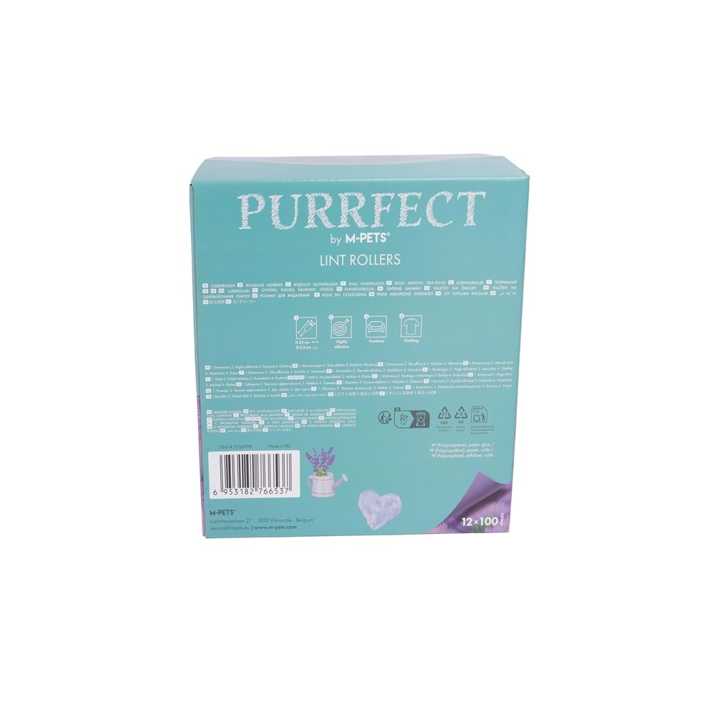 20124999 M-PETS PURRFECT TÜY TOPLAMA RULOSU 12X100 YAPRAK LAVANTALI DISPLAY