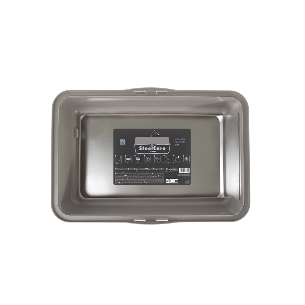 20128699 M-PETS STEEL CARE PASLANMAZ ÇELİK KEDİ KUMU TUVALETİ (L)