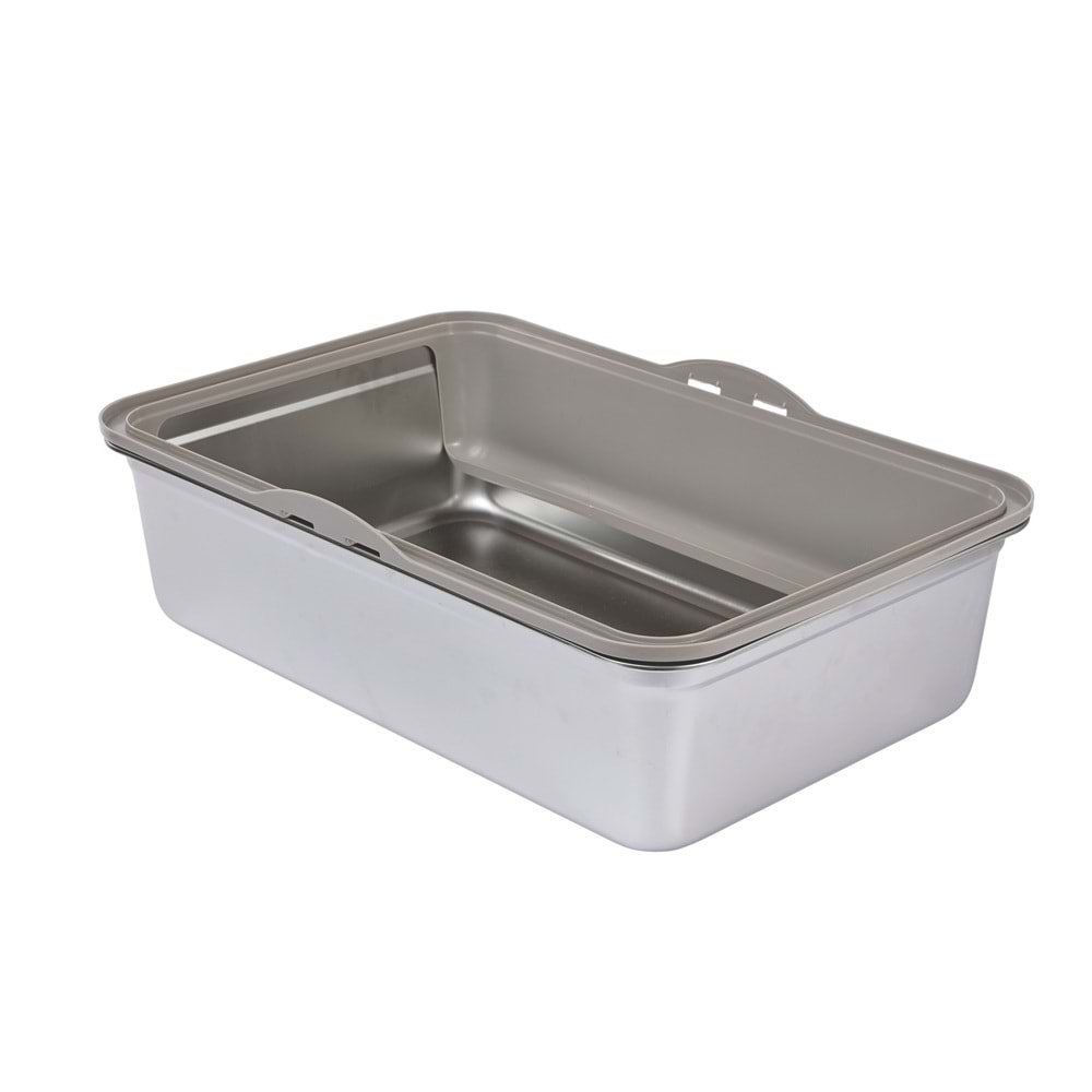 20128699 M-PETS STEEL CARE PASLANMAZ ÇELİK KEDİ KUMU TUVALETİ (L)