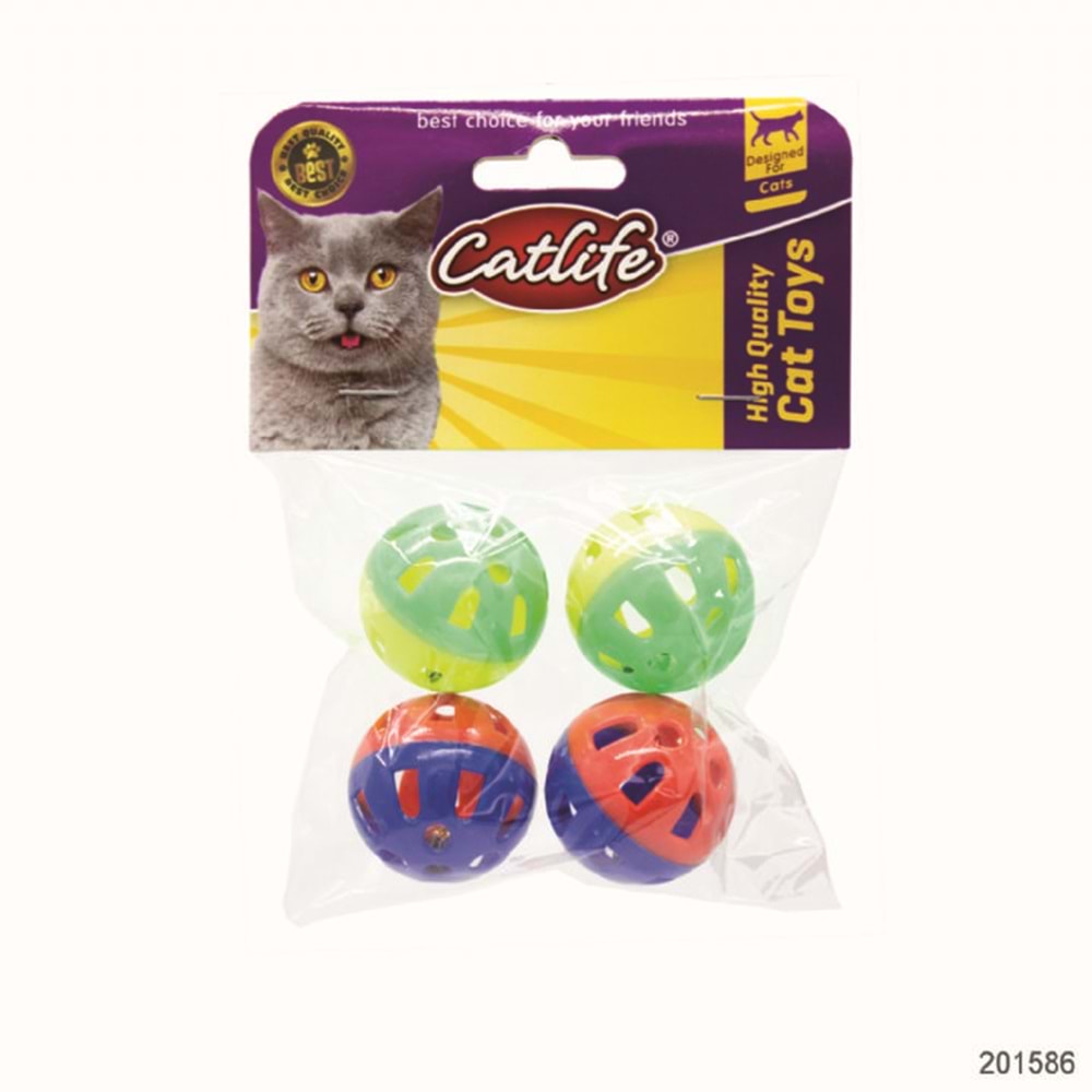 201586-CATLİFE ZİLLİ KEDİ OYUNCAĞI 4LÜ PAKET
