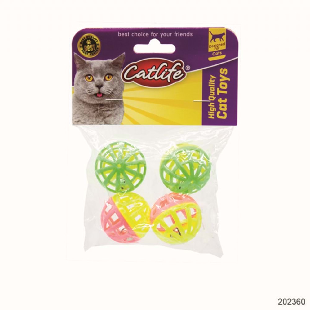 202360-CATLİFE ZİLLİ KEDİ OYUNCAĞI 4LÜ PAKET