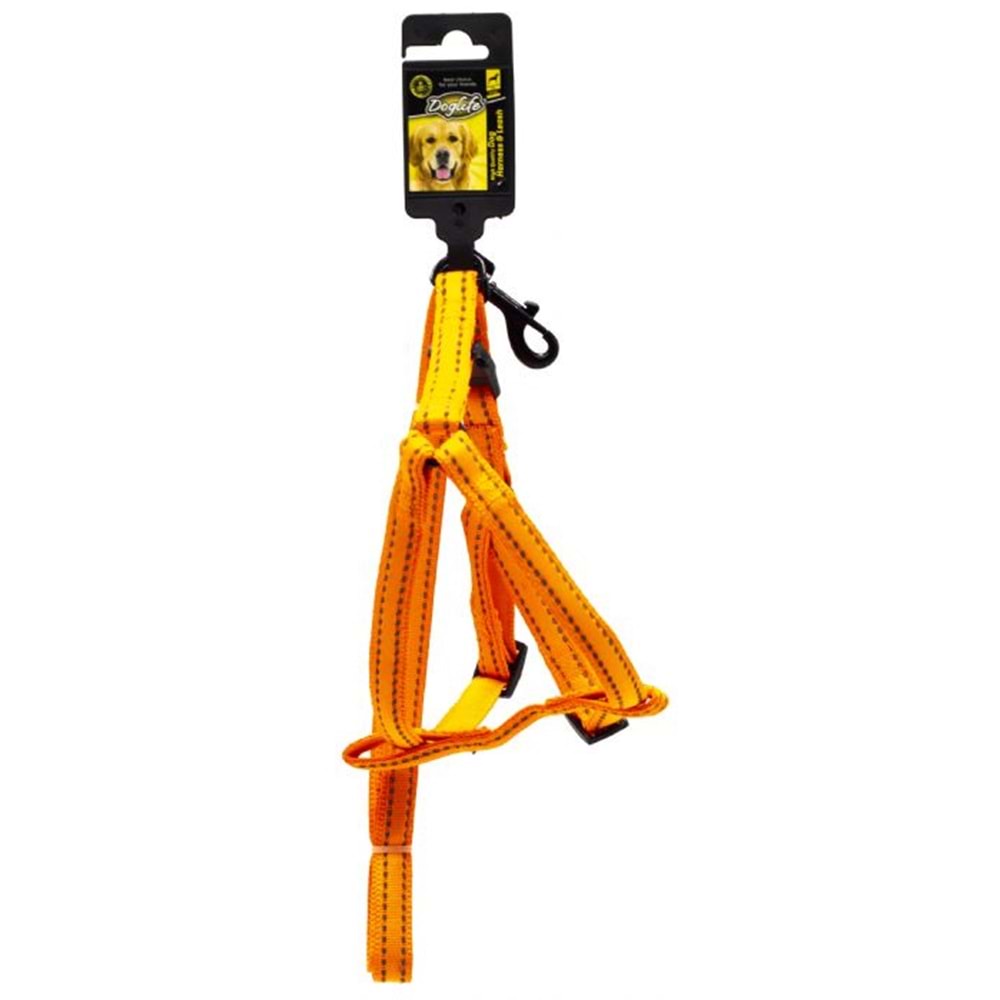 202477-DOGLİFE KÖPEKLER İÇİN FOSFORLU GÖĞÜS TASMASI+GEZDİRME 1,5CM