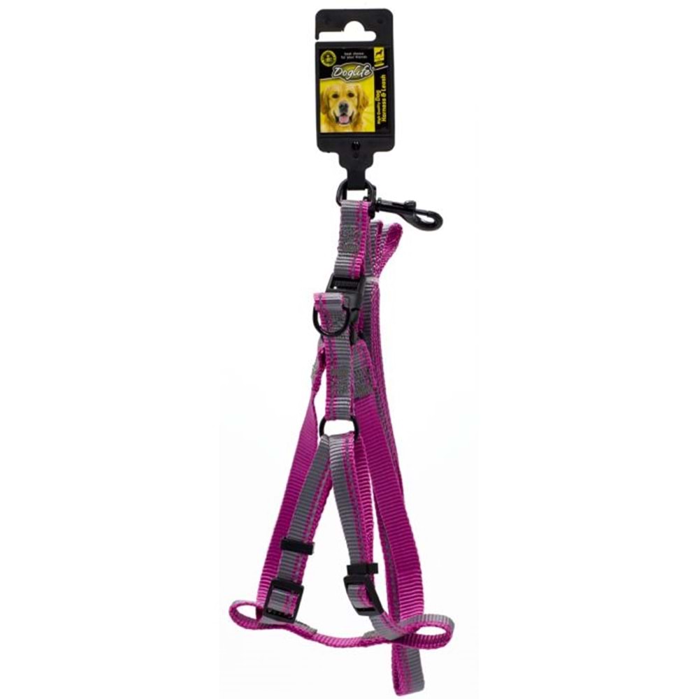 202484-DOGLİFE KÖPEKLER İÇİN REFLEKTÖRLÜ GÖĞÜS TASMASI+GEZDİRME 1,5CM