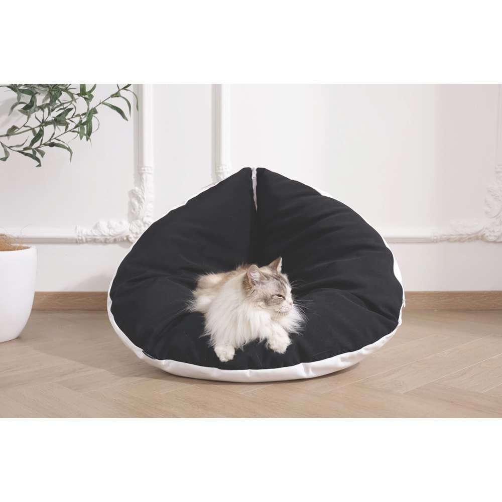 20304499 M-PETS SWEET DREAMS ÜÇGEN YATAK BLACK/WHİTE