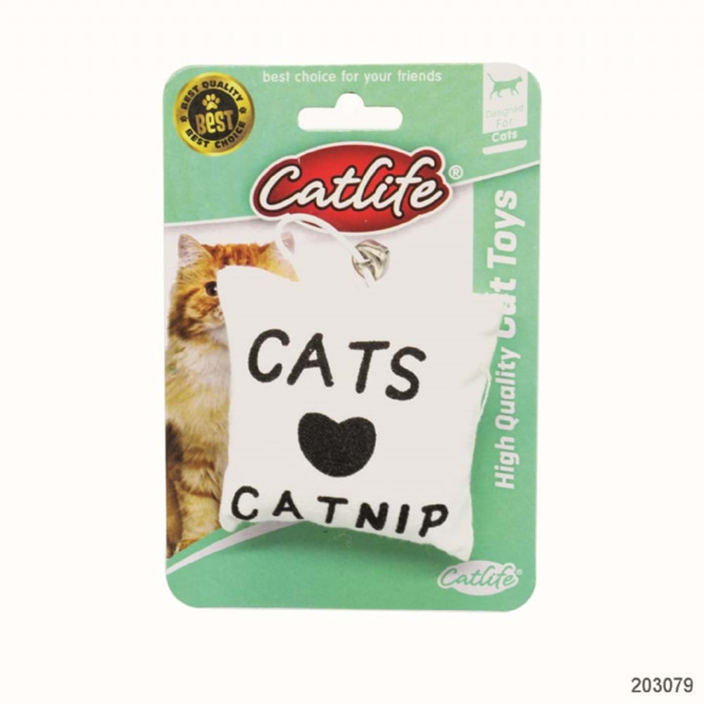 203079-CATLİFE KEDİLER İÇİN CATNİP YASTIK OYUNCAK ZİLLİ