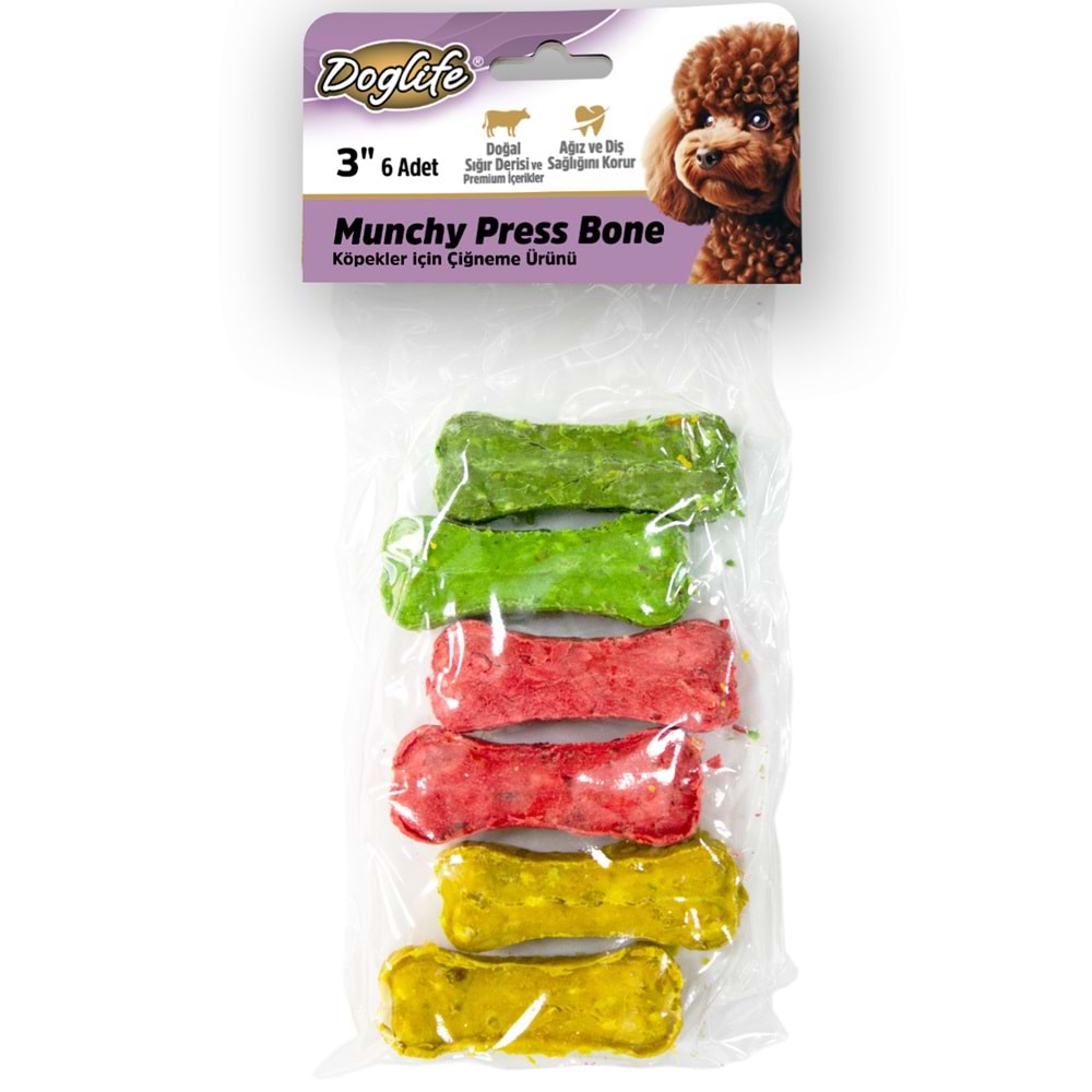 203405-DOGLİFE PRESS KEMİK MUNCY 25GR/AD. 6LI