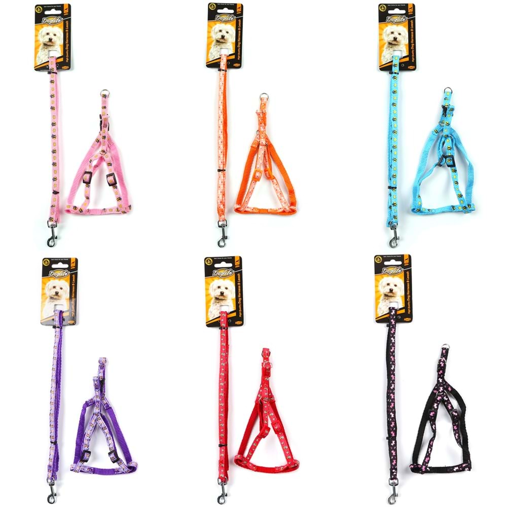 203461-DOGLİFE KÖPEKLER İÇİN DESENLİ GÖĞÜS TASMASI:+GEZDİRME 1,0CM