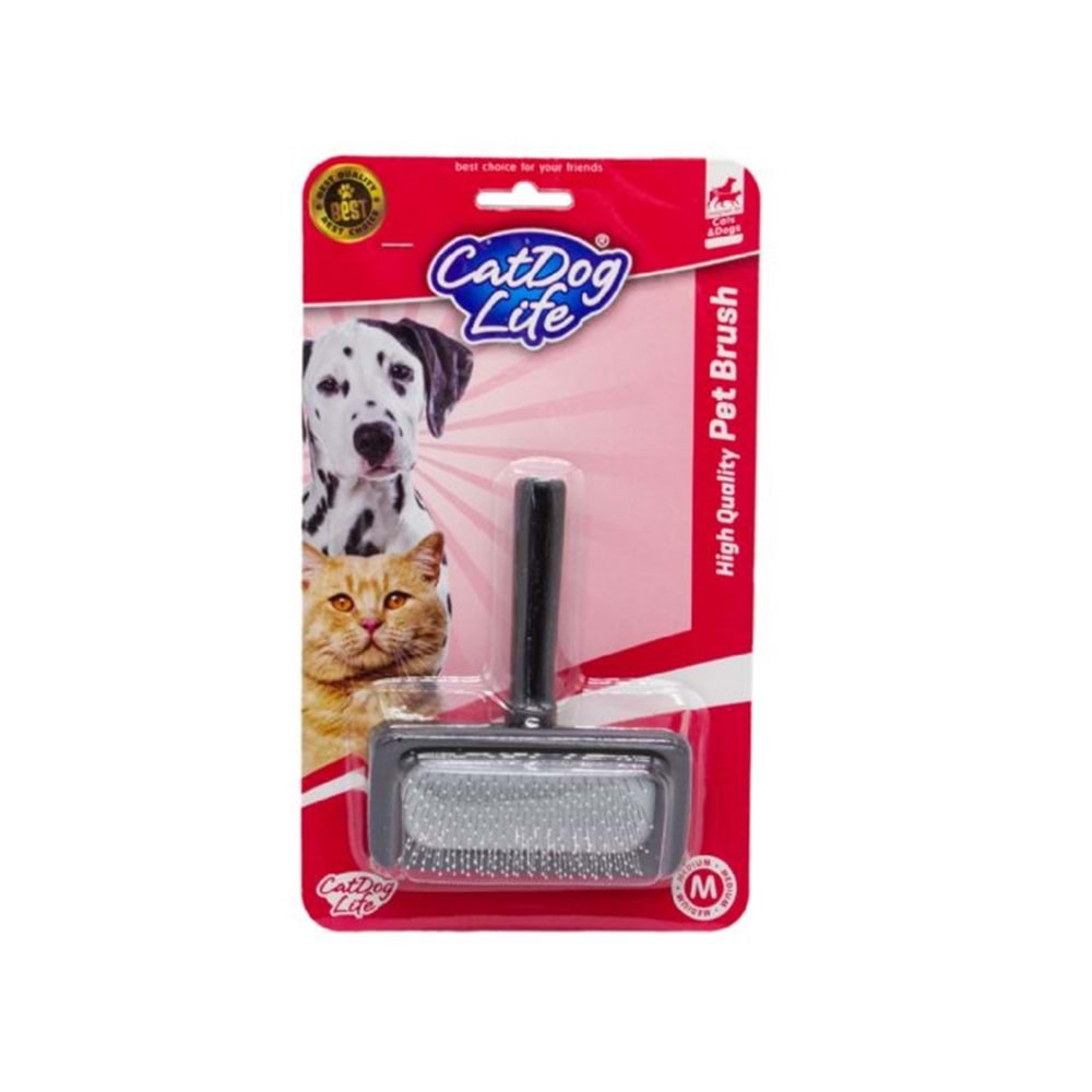 203711-CAT/DOGLİFE KEDİ ve KÖPEKLER İÇİN AHŞAP TELLİ FIRÇA (M)