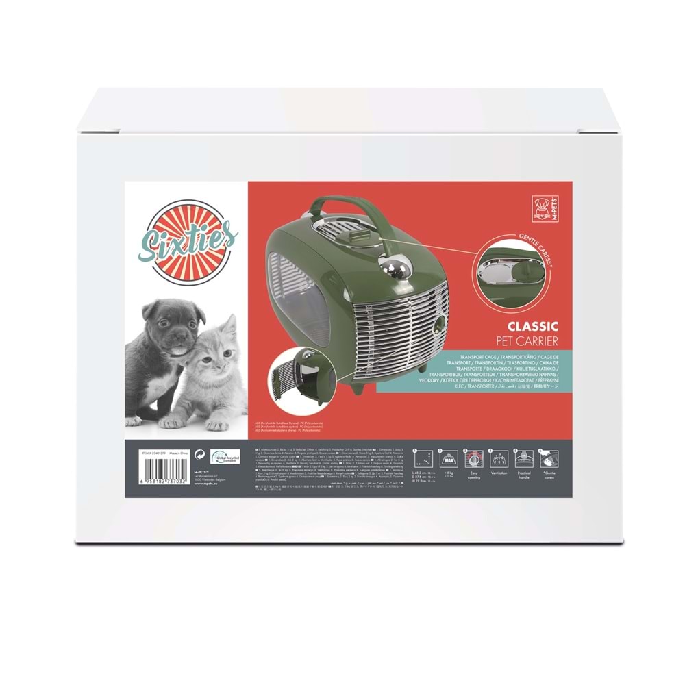 20401399 M-PETS SIXTIES CLASSIC TAŞIMA ÇANTASI GREEN 48X29X30CM