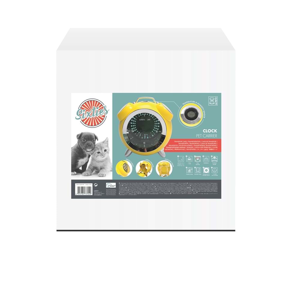 20401499 M-PETS SIXTIES CLOCK TAŞIMA ÇANTASI YELLOW 40X44X26CM