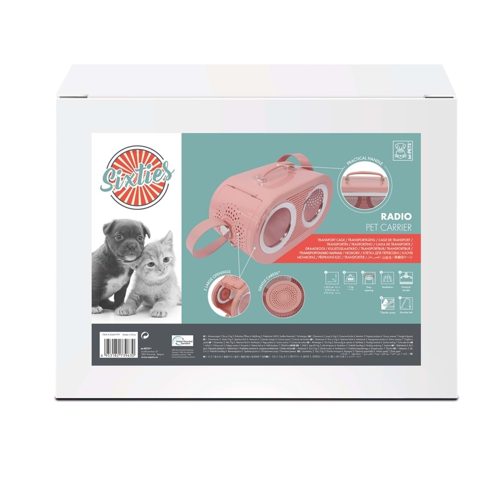 20401799 M-PETS RADIO TAŞIMA ÇANTASI PİNK 50X23X31CM