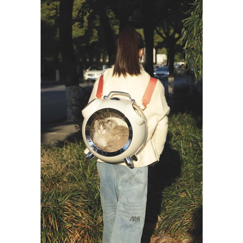 20402299 M-PETS SIXTIES CLOCK TAŞIMA ÇANTASI WHITE 40X44X26CM