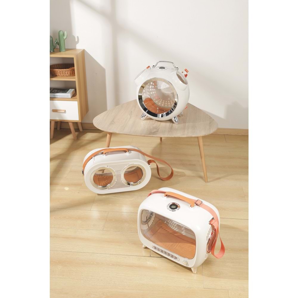 20402299 M-PETS SIXTIES CLOCK TAŞIMA ÇANTASI WHITE 40X44X26CM