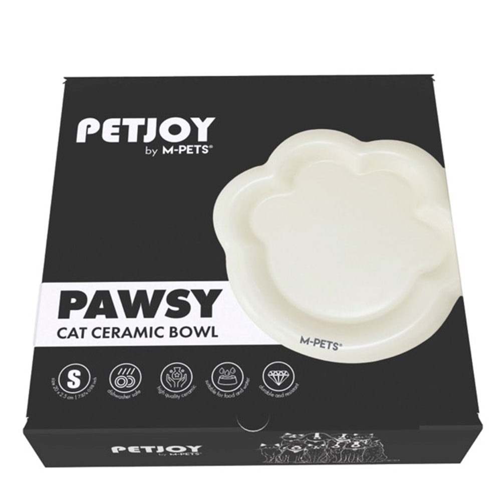 20502199 M-PETS PAWSY SERAMİK MAMA KABI WHİTE 100ML