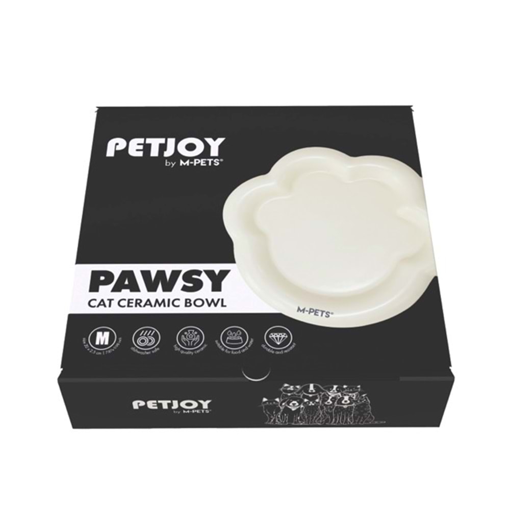 20502299 M-PETS PAWSY SERAMİK MAMA KABI WHİTE 175ML