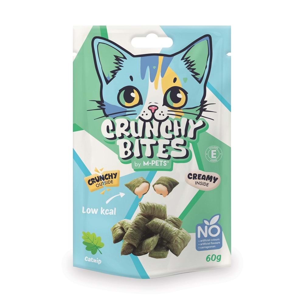 20646399 M-PETS CRUNCHY BITES CATNİPLİ KEDİ ÖDÜLÜ 60GR