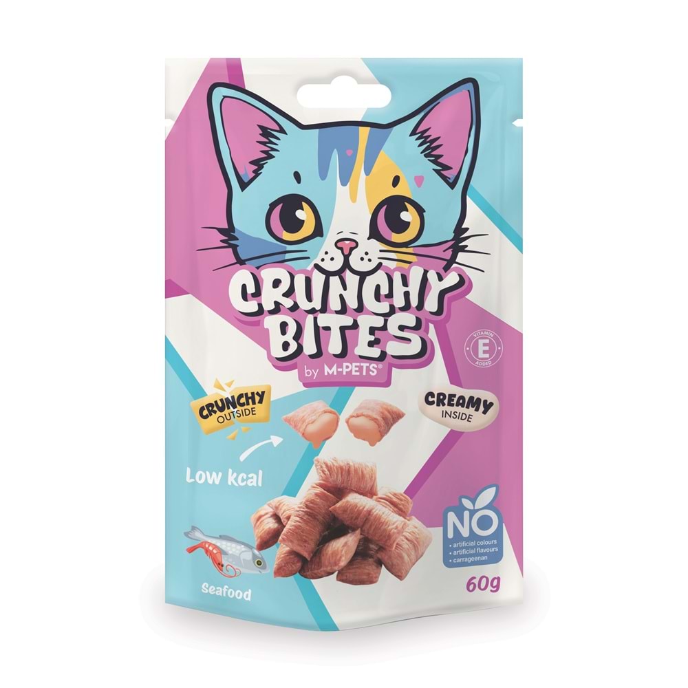 20646499 M-PETS CRUNCHY BITES DENİZ MAHSÜLLÜ KEDİ ÖDÜLÜ 60GR