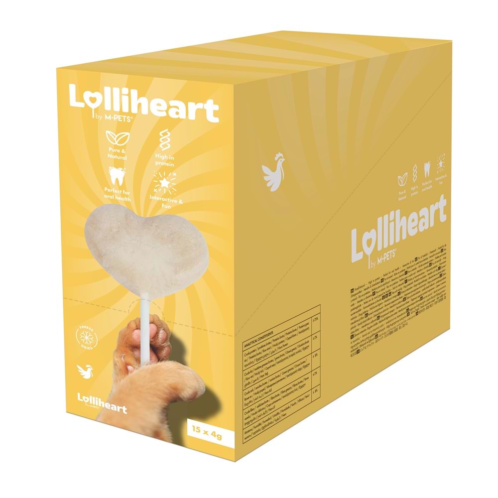 29012799 M-PETS LOLLİHEART TAVUKLU KEDİ ÖDÜLÜ 4GR 15Lİ