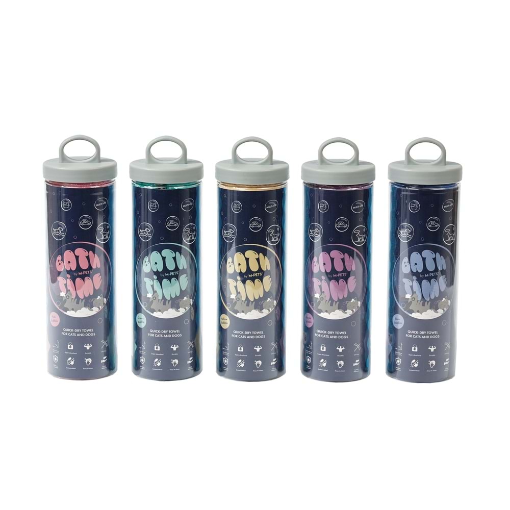60106117 M-PETS BATHTIME KEDİ ve KÖPEKLER İÇİN HIZLI KURUYAN HAVLU BLUE