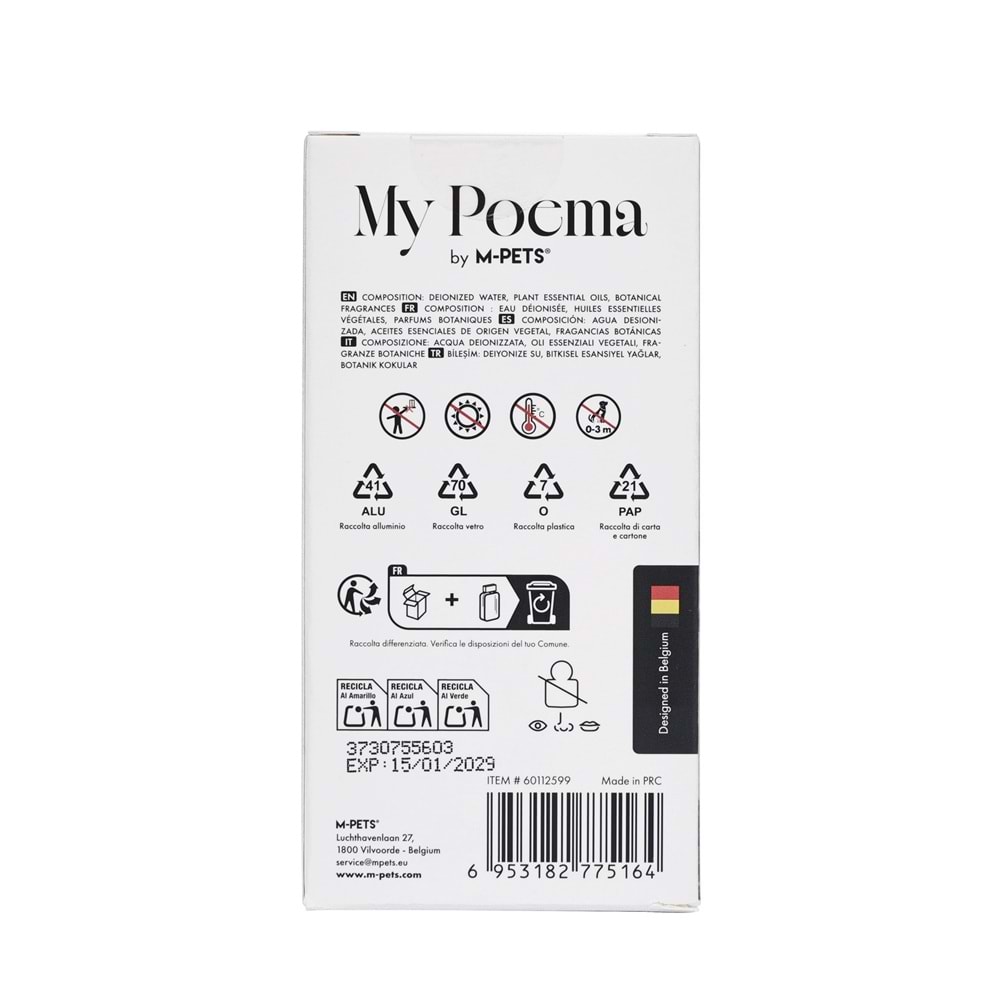 60112599 M-PETS MY POEMA WHİTE TEA KEDİ ve KÖPEK PARFÜMÜ 50ML