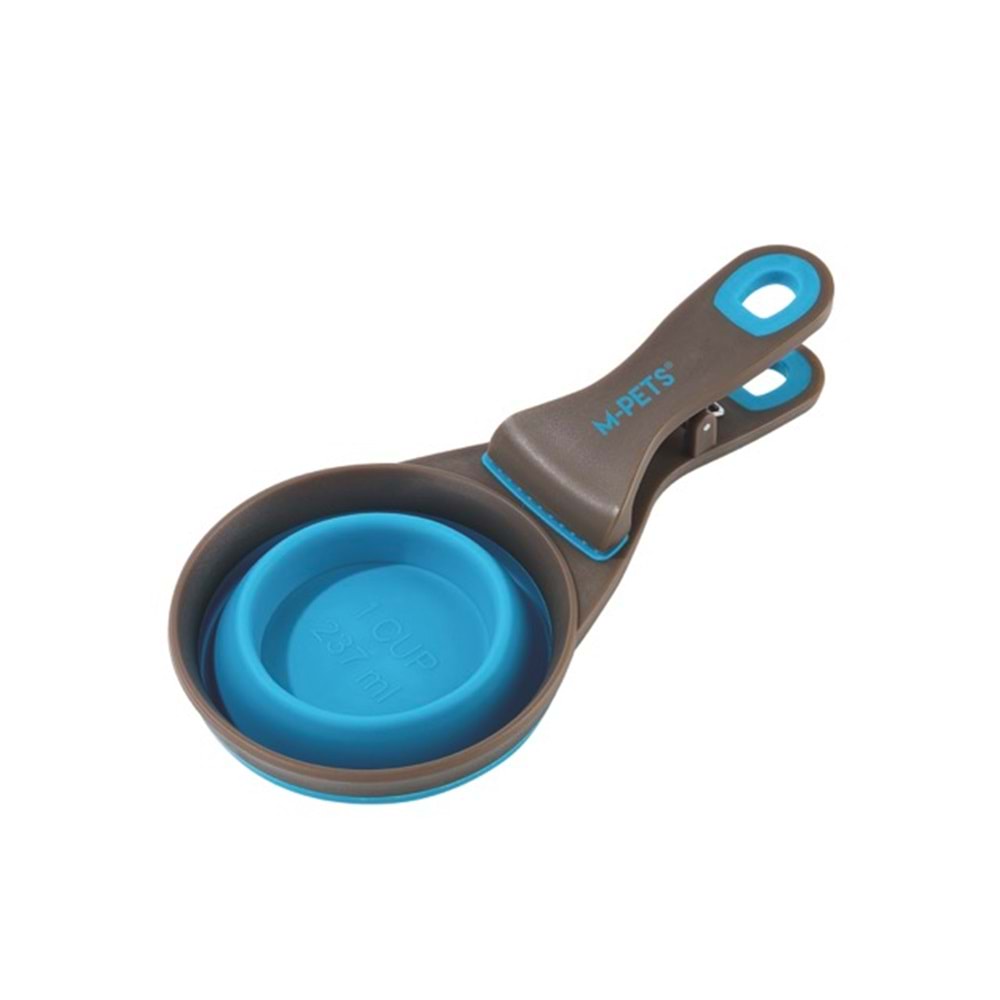 60502399 M-PETS CUIZI 3in1 FONKSİYONEL MAMA ÖLÇÜ KABI 237ML BLUE