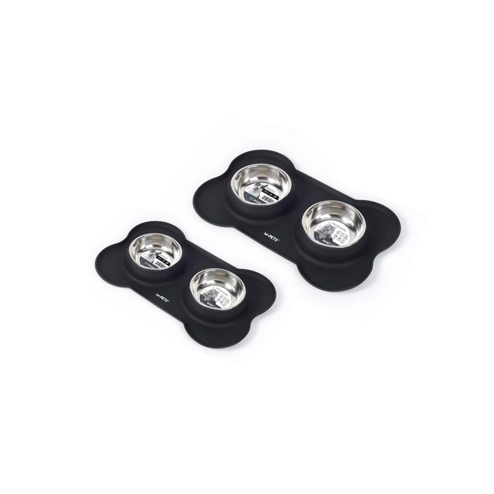 60530699 M-PETS DUET SILICONE MAT MAMA KABI BLACK 2X200ML