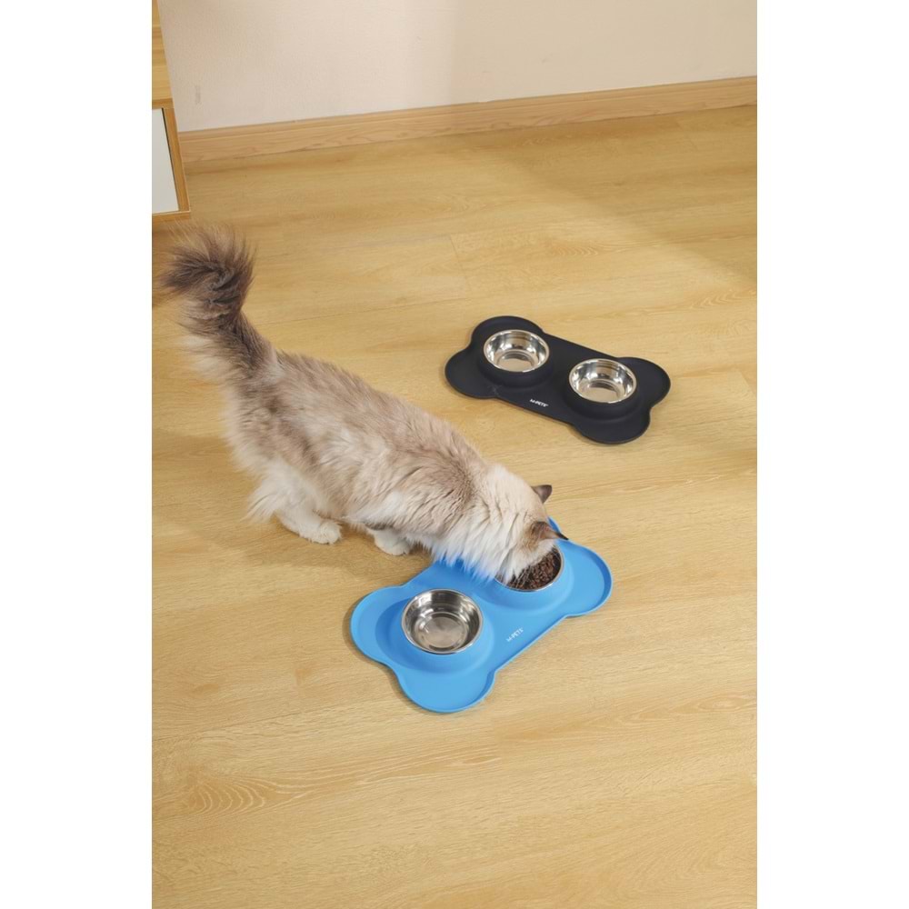 60530699 M-PETS DUET SILICONE MAT MAMA KABI BLACK 2X200ML