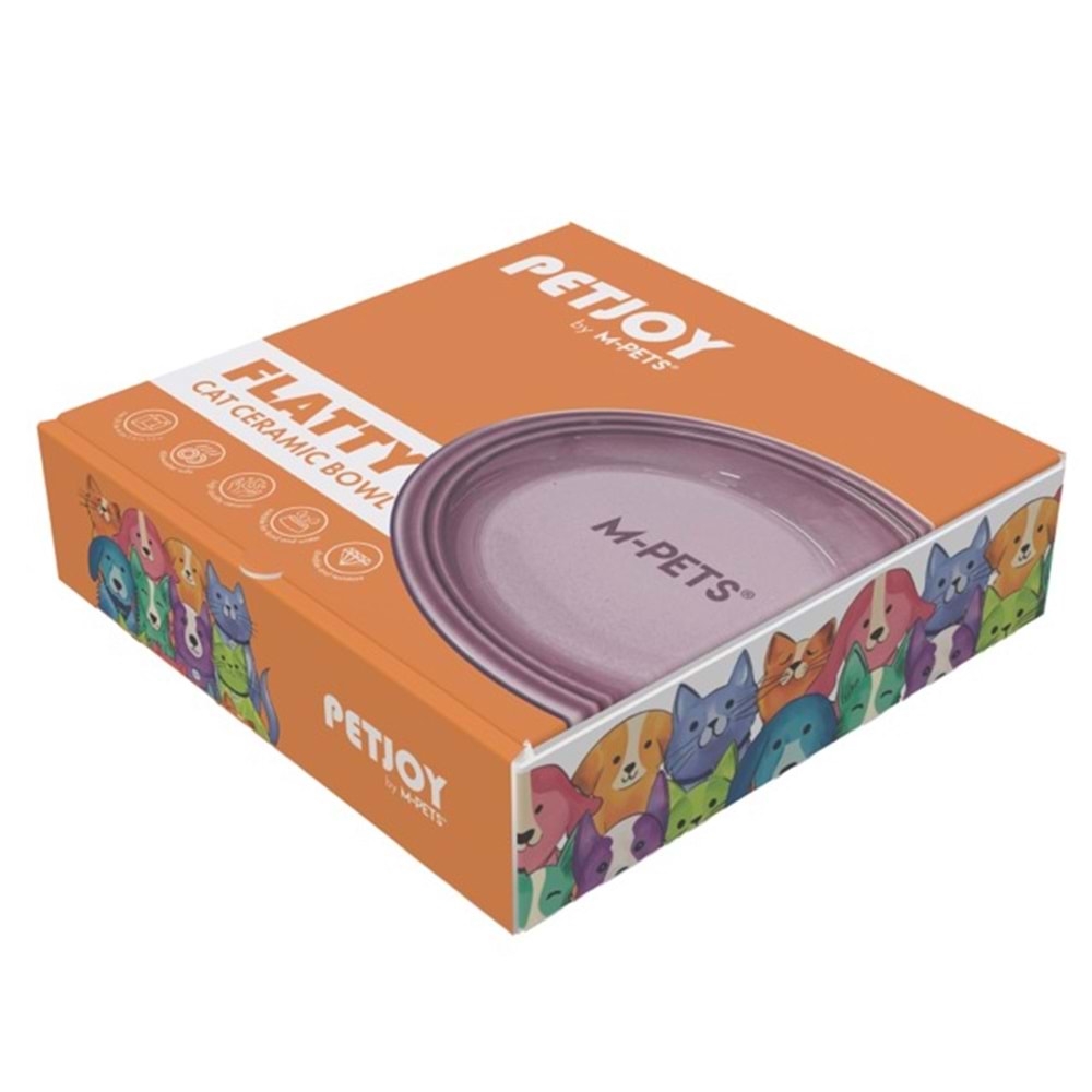 60566899 M-PETS PETJOY FLATTY SERAMİK MAMA KABI PURPLE 500ML
