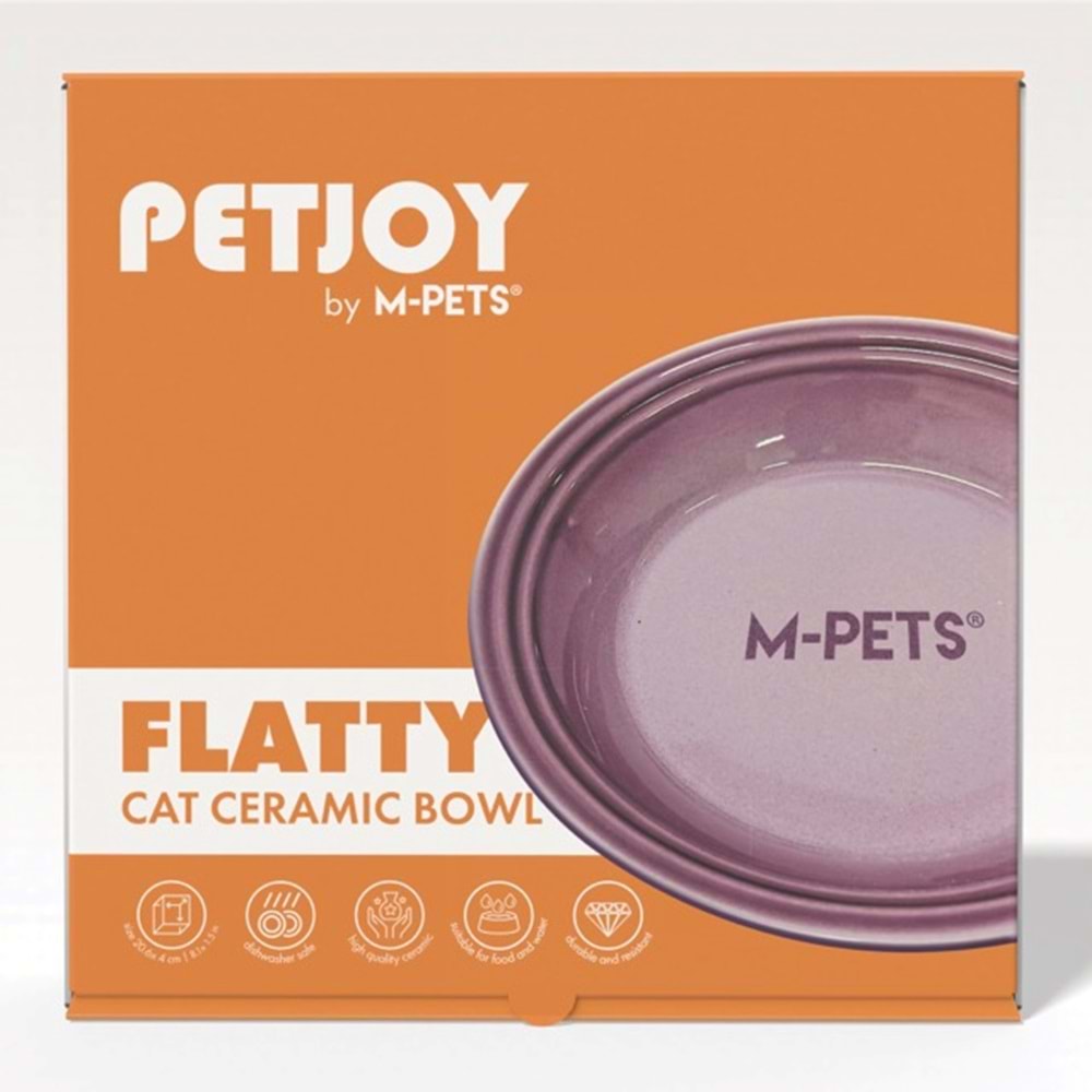 60566899 M-PETS PETJOY FLATTY SERAMİK MAMA KABI PURPLE 500ML