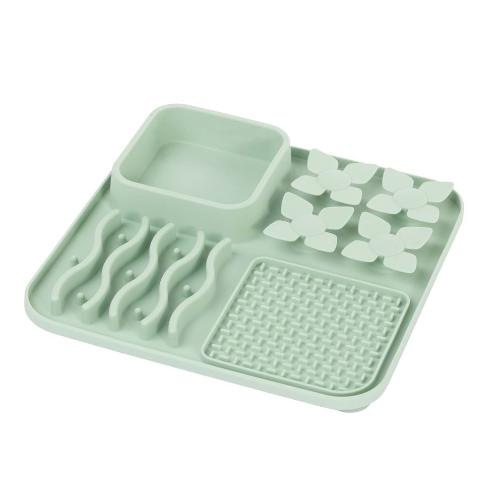 60569803 M-PETS LECCA PRO 4İN1 YAVAŞ BESLENME ve YALAMA MATI YEŞİL