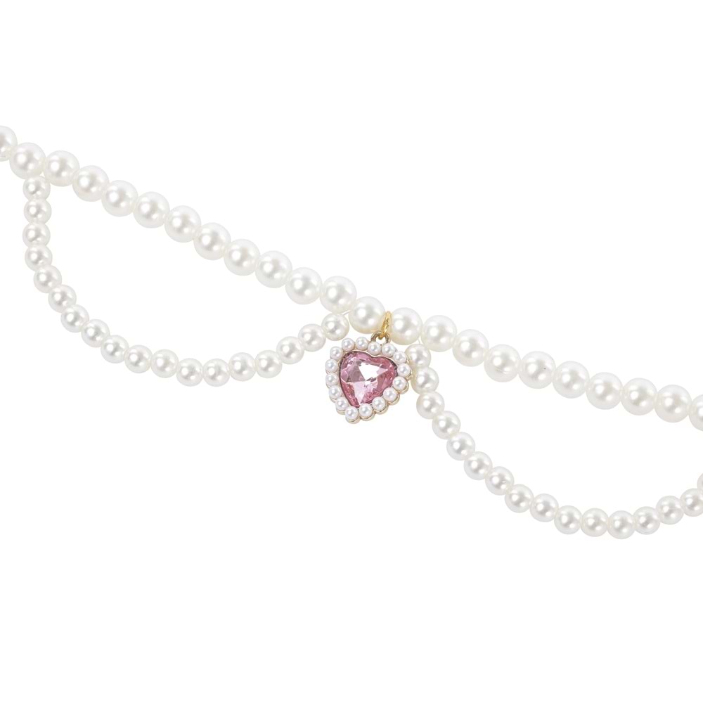 60801799 M-PETS GLAM PRESTİGE AKSESUAR KALP KOLYE PEMBE (S)