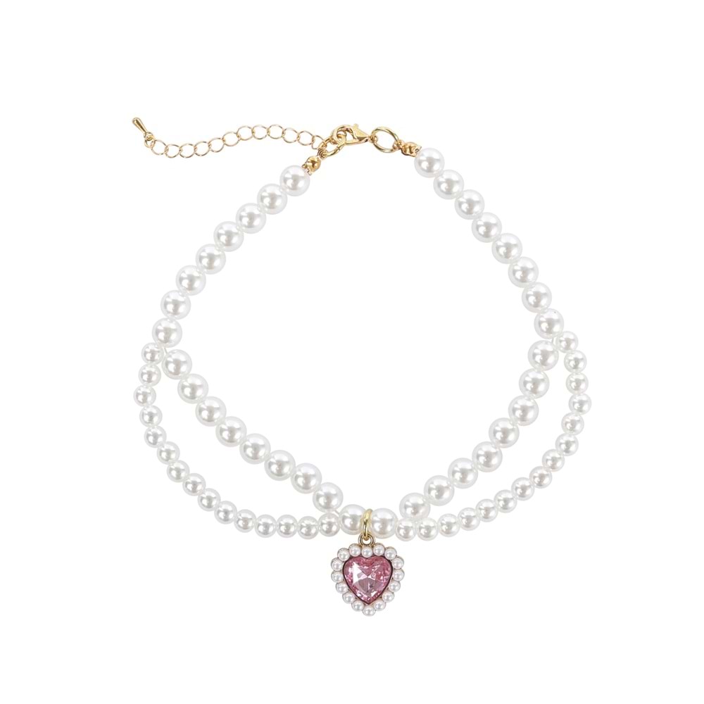 60801999 M-PETS GLAM PRESTİGE AKSESUAR PİNK HEART (L)