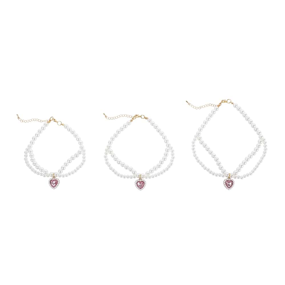 60801999 M-PETS GLAM PRESTİGE AKSESUAR PİNK HEART (L)