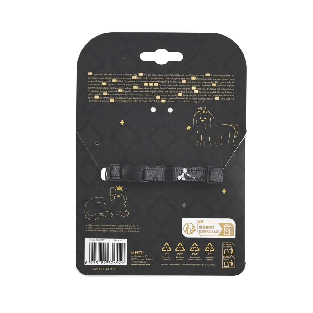 60802399 M-PETS GLAM PRESTİGE AKSESUAR PAPYON GREY