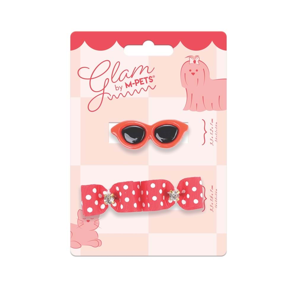 60900299 M-PETS GLAM KÖPEKLER İÇİN AKSESUAR TOKA RED