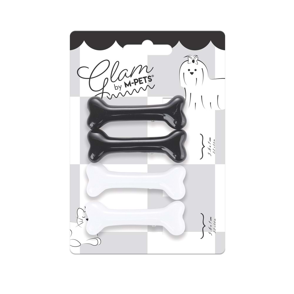 60901299 M-PETS GLAM KÖPEKLER İÇİN AKSESUAR TOKA BLACK/WHİTE