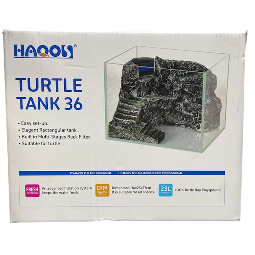 HAQOS TURTLE TANK 36 KAPLUMBAĞA TANKI 23L