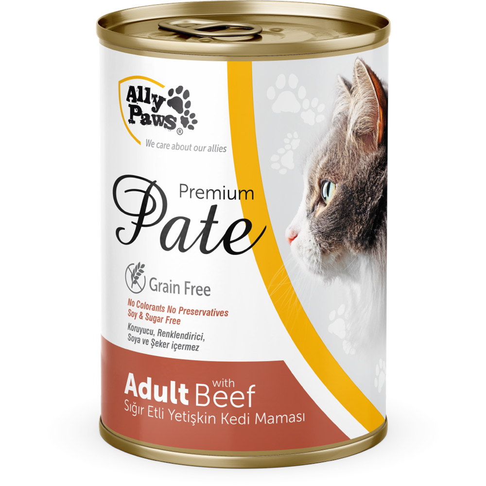 AP012 ALLY PAWS PATE SIĞIR ETLİ KEDİ KONSERVE 400GR 12Lİ