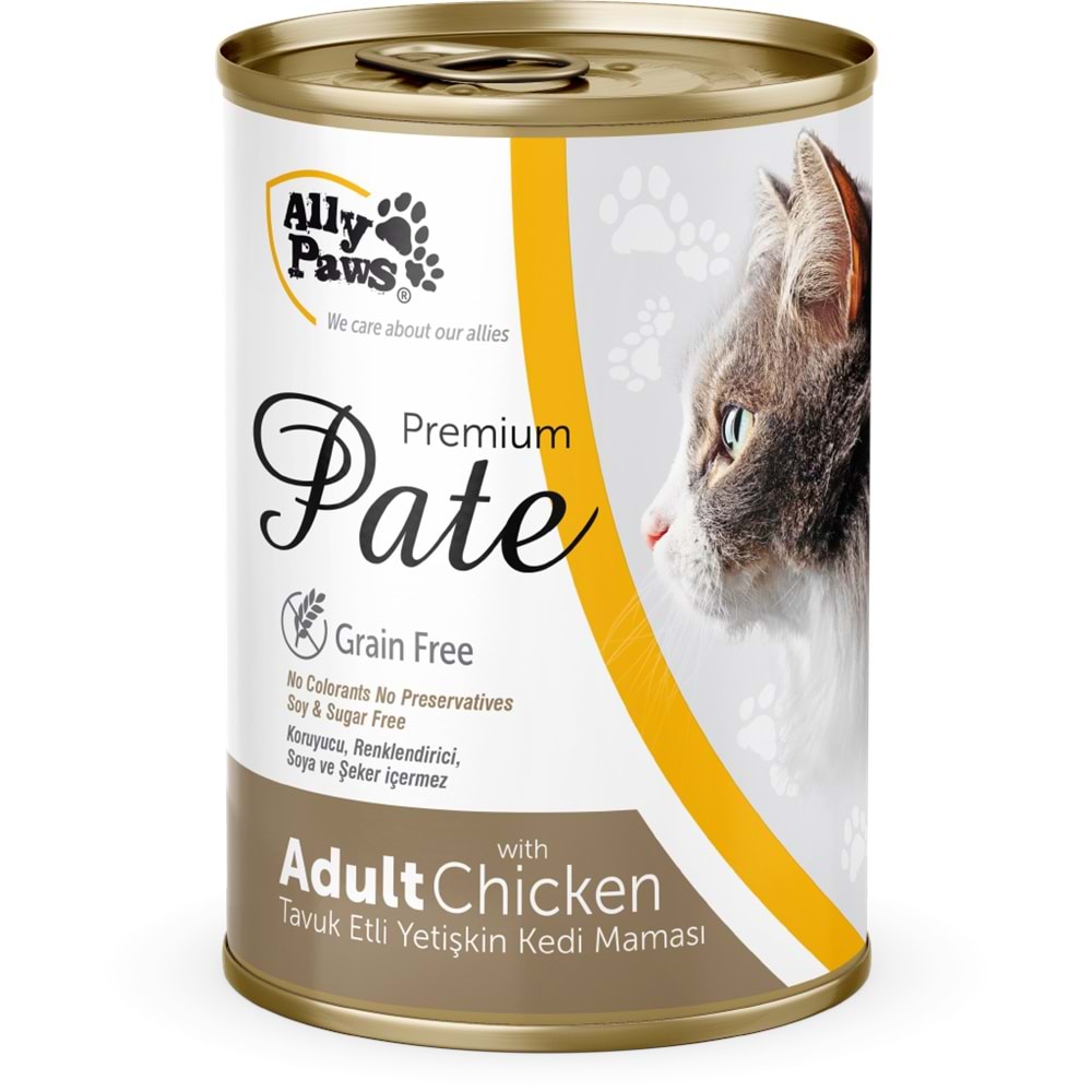AP014 ALLY PAWS PATE TAVUK ETLİ KEDİ KONSERVE 400GR 12Lİ