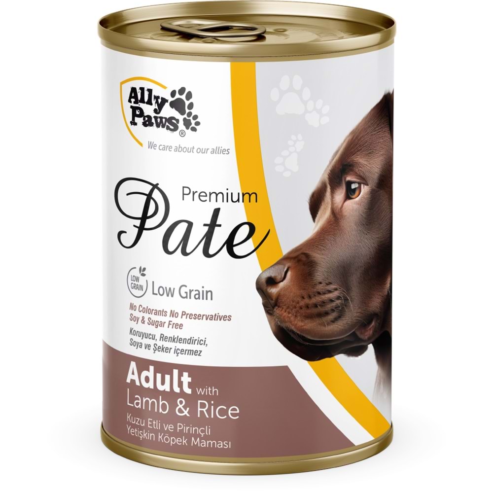 AP023 ALLY PAWS PATE KUZU ETLİ KÖPEK KONSERVE 400GR 12Lİ