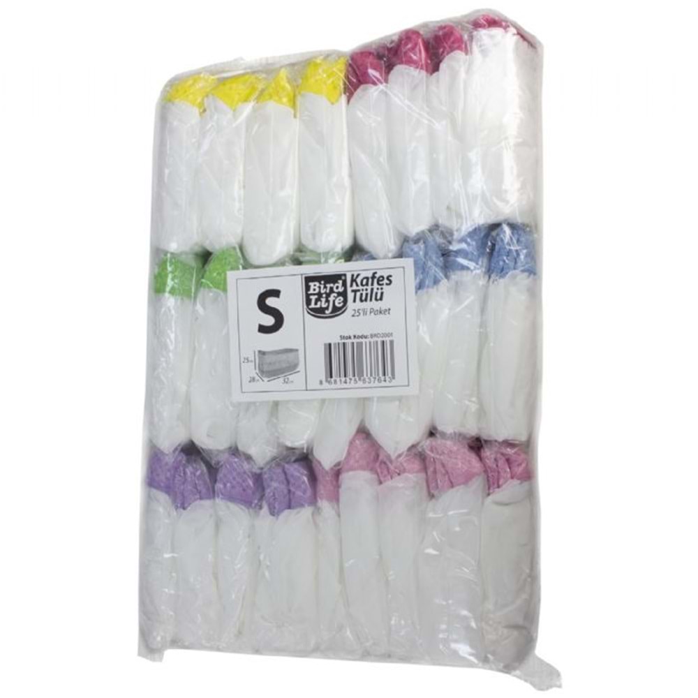 BRD2001-BİRDLİFE KAFES TÜLÜ (S) 25Lİ 25X28X32CM