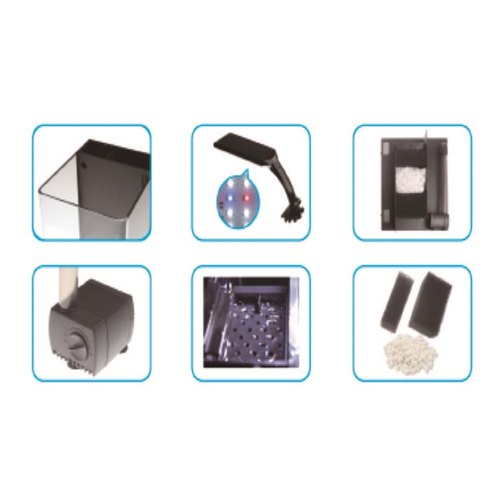 HAQOS CANYON BOX 36 AYDINLATMALI NANO AKVARYUM 20,5X36,5X22,5CM