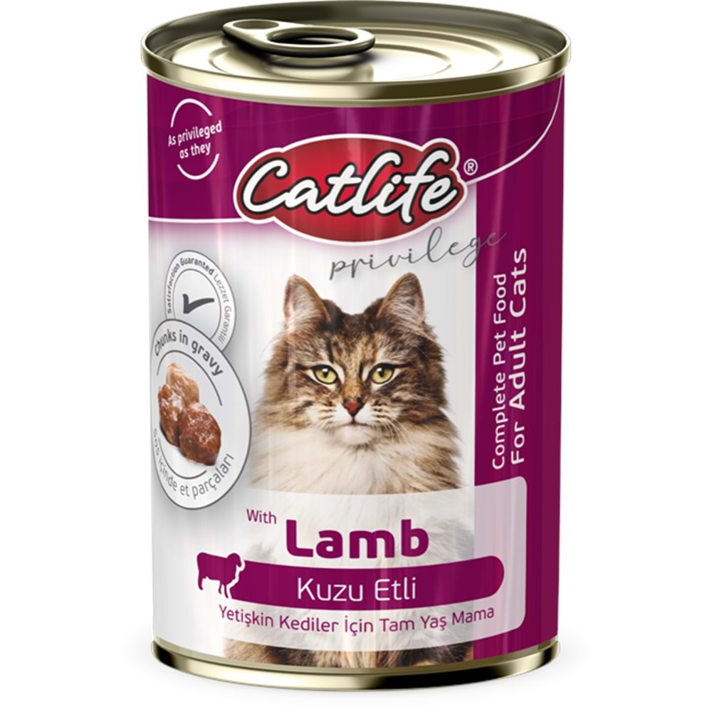 CLF13-CATLİFE KUZU ETLİ KEDİ KONSERVE 400GR 12Lİ