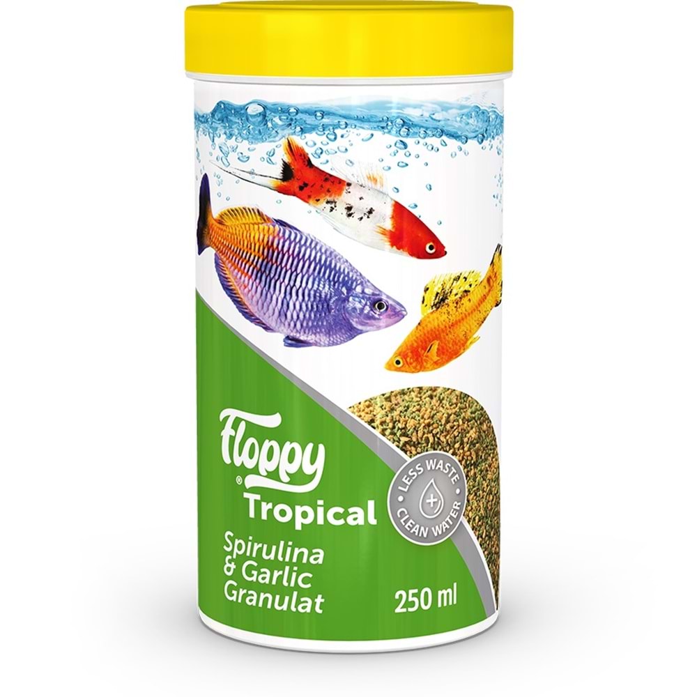 FLP011-FLOPPY TROPICAL SPIRULINA&GARLIC GRANULAT 250ML