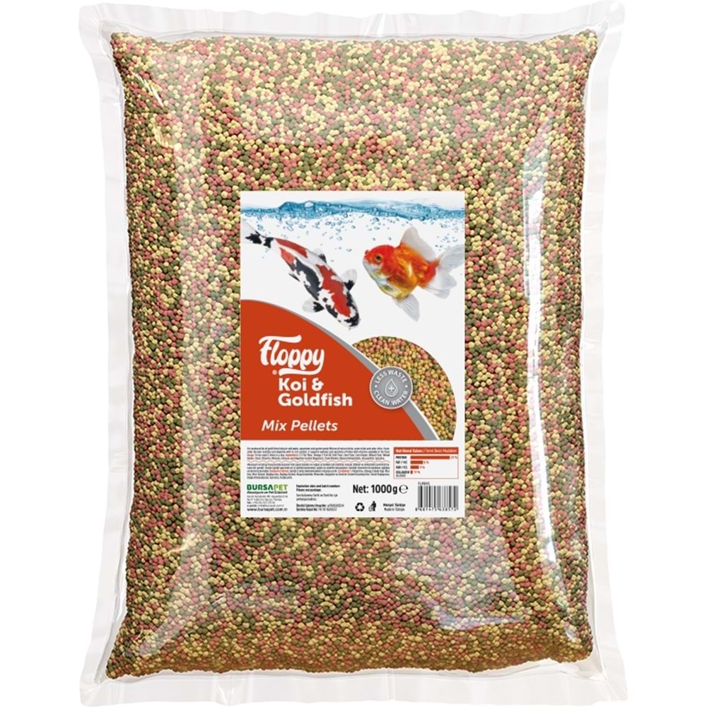 FLP045 FLOPPY KOI & GOLDFISH MIX PELLETS 1KG