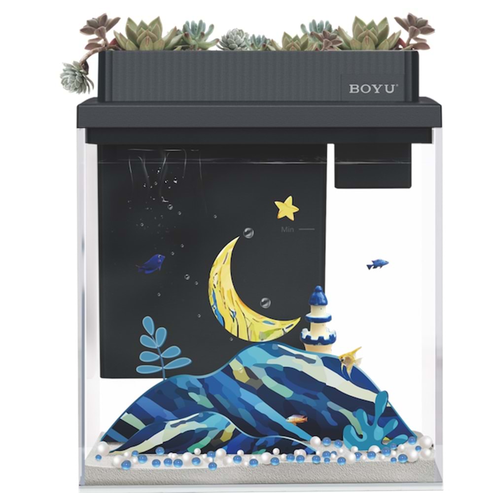 GR-MINIS BOYU MİNİ AKVARYUM BLACK 9L WİFİ VERSİYON