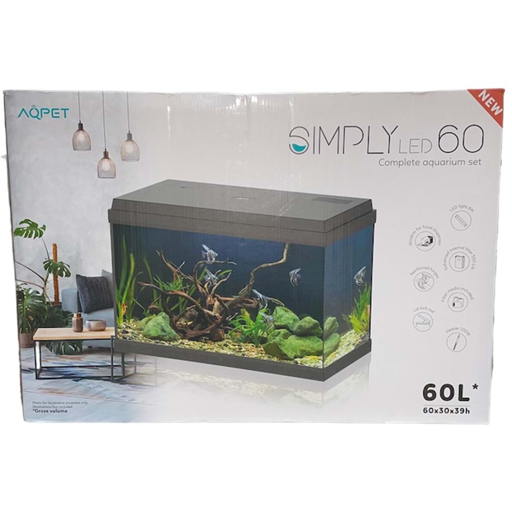 HAQOS SIMPLY LED 60 AKVARYUM 60L BLACK